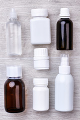 Bottles and containers for medicaments. Support your immune system.