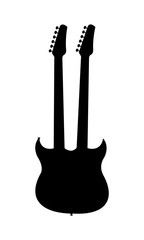 Vector Illustration Of A No Name, No Brand, Imaginary Double Neck Guitar Silhouette