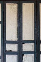 Close up of ancient wooden doors.