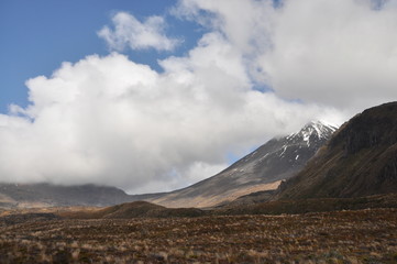 Mount Doom in clouds at Mordor (Mount Ngaunuhoe) Walkway at Tongariro Alpine Crossing