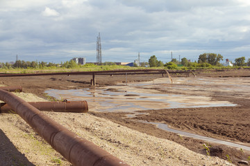 Industrial pipe discharging liquid waste