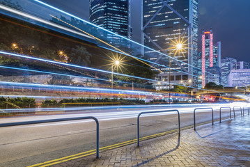 Obraz premium urban traffic with cityscape in city of China.