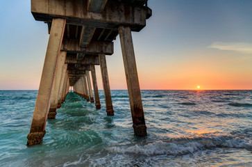 Sunset Under Sharky's Pier, Manasota Key, Florida