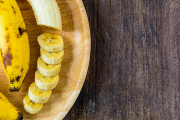 banana yellow on old wood