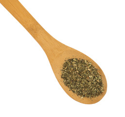 Heap of Dried Basil Flakes Isolated