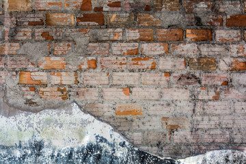 Old walls cracking and texture