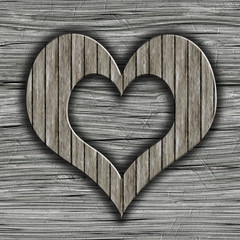 Wooden uncouth heart  