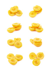 Canned peach half isolated