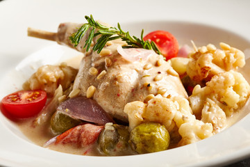 Rabbit Stew with Vegetables and Sour Cream © Ryzhkov