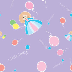 Children seamless background Little Lady. You can use return the paper, greeting cards, invitations.