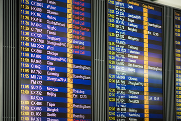 Flight schedule on Monitor