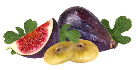 Fruits figs on white