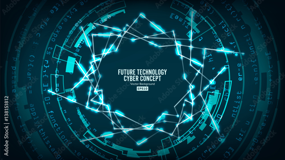 Aufkleber futuristic technology connection structure. vector abstract background. future cyber concept. hi spe