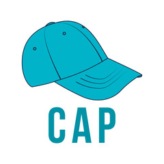 Icon cap. Vector isolated image of the headdress. The concept of street art. It can be used as prints, posters, printed materials, videos, mobile apps, web sites and print projects.