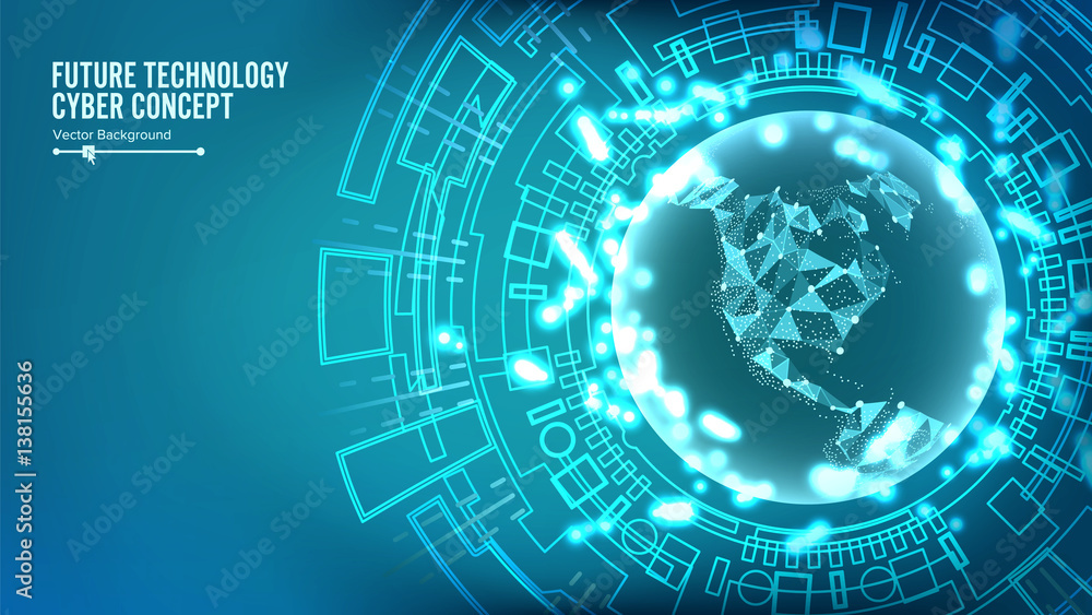 Poster futuristic technology connection structure. vector abstract cyberspace background. future cyber conc