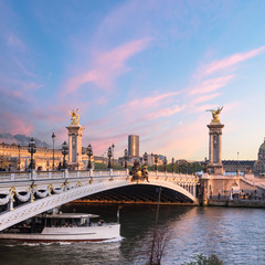 Alexandre Bridge in Paris on a sunset