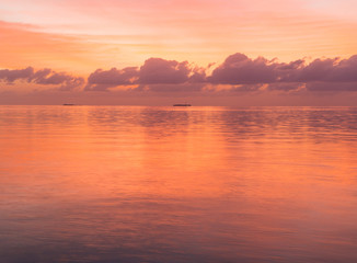 sunset at Maldivian beach