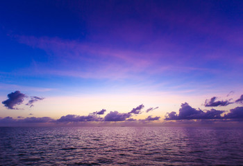 Sunset on sea in Maldives