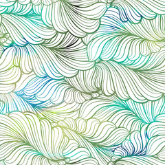 Fantasy herbal doodlles vector colourful seamless pattern