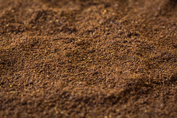 Ground coffee texture