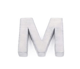 Single sawn wooden letter isolated