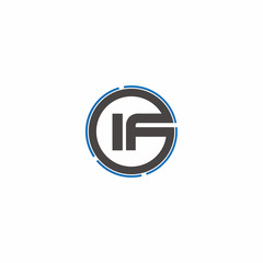 I F Letter in circle logo vector