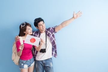 young couple go to travel