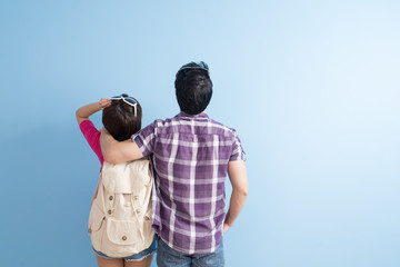 young couple go to trave