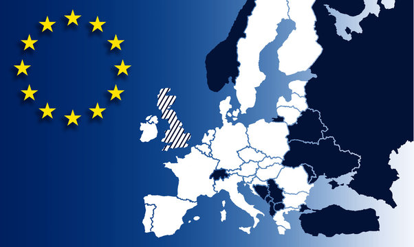 EU Europäische Union - Karte EU-Länder - Europa, Eurasien - Brexit