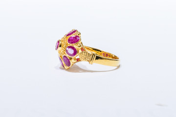 Gold ring with ruby