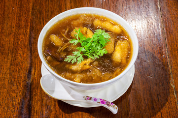 Chinese soup, fish maw soup, Red Gravy