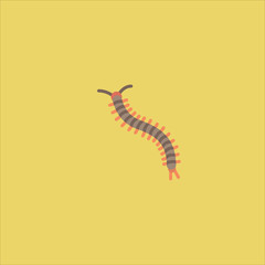 centipede icon flat design