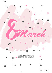 March 8 Happy womans day greeting card. Vector illustration EPS10