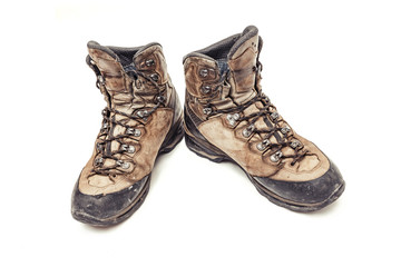 Hiking boots isolated on white background