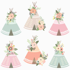 Floral Teepee Elements © Leeyenz