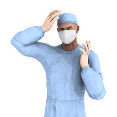 Fototapeta na wymiar 3D Rendering Male Doctor on White
