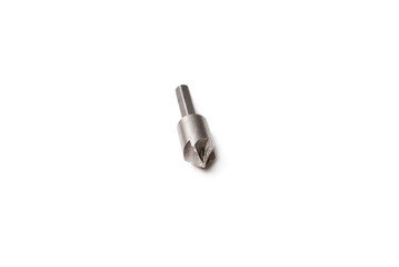 Close up countersink drill bit isolated