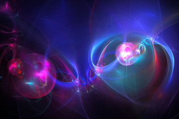 3D rendering abstract fractal light background