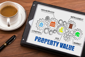property value concept on tablet pc