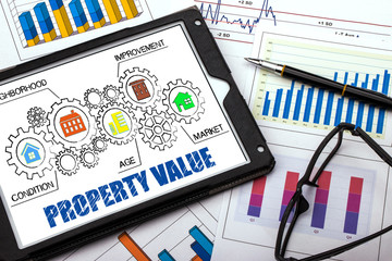 property value concept on tablet pc