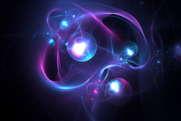 3D rendering abstract fractal light background