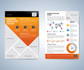 Business brochure, leaflet, flyer, annual report, cover design template. vector background. layout A4 size.