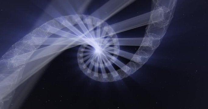 A spiral strand of human DNA in x-ray type detail 