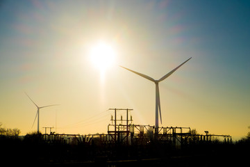 Wind turbine and electricity substation