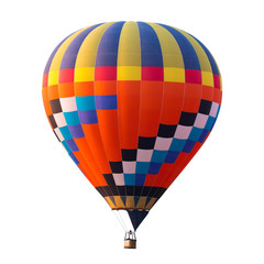 colorful (multi colors) hot air balloon isolated on white background