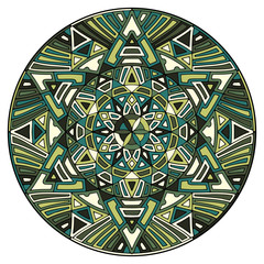 Colored mandal on the white background.Vector