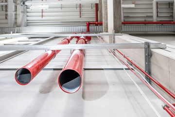Pipes of a huge sprinkler system