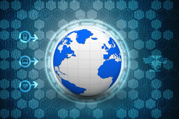 3d illustration Network community concept . globe 