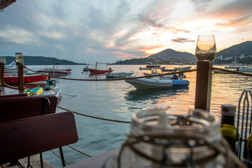The September night in Rafailovici bay in Montenegro 