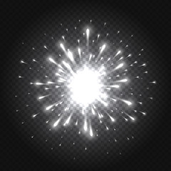 Shining transparent beautiful vector star dust sparks in explosion. Glitter particles background effect. Sparkling texture for design template.
